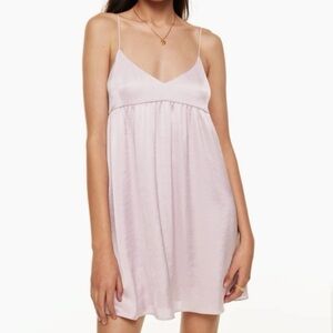Aritzia Wilfred Lover Satin Mini Dress - Light Purple